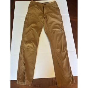 kuhl cargo pants 28x30 Tapered fit Brown RN#108846 95% Nylon 5% Spandex EUC